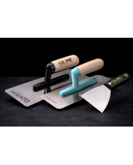 Kit outils enduit CO.ME – truelles inox + grattoir 120 mm