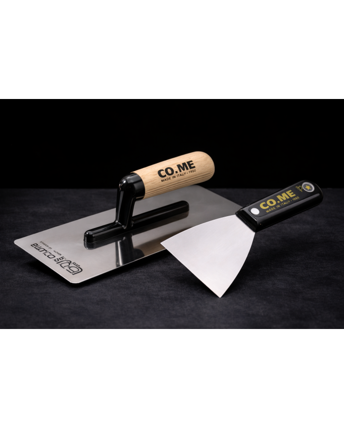 Kit outils enduit CO.ME – grattoir 80 mm + truelle inox