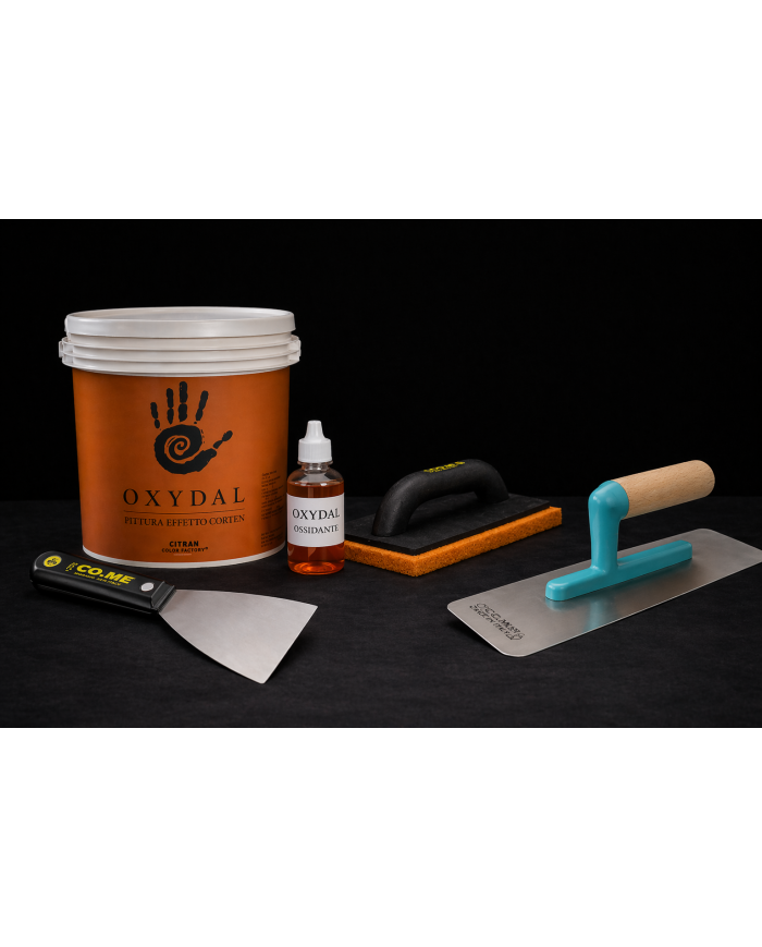 Kit effet Corten – OXYDAL + OSSIDANTE + outils CO.ME