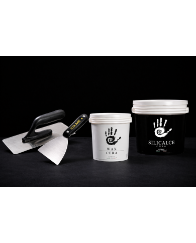 Kit effet marbre ou nuagé à la chaux – Silicalce + outils + cire
