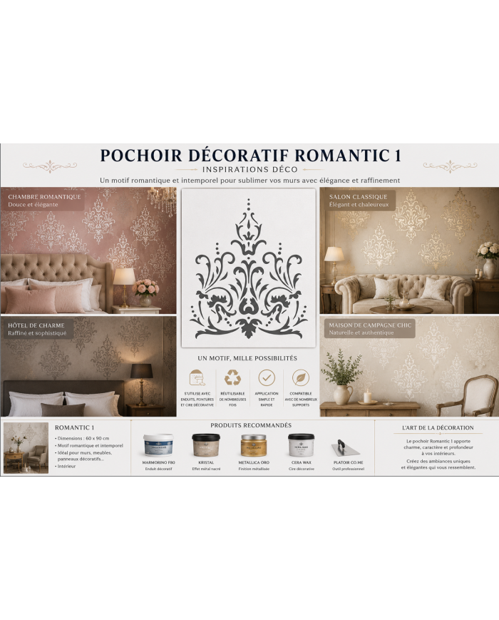 inspirations décoratives avec pochoir romantic 1 de citran