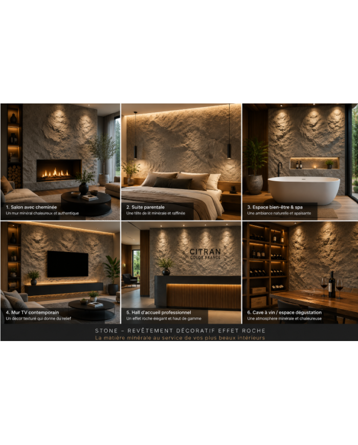 STONE – Revêtement décoratif effet roche intérieur