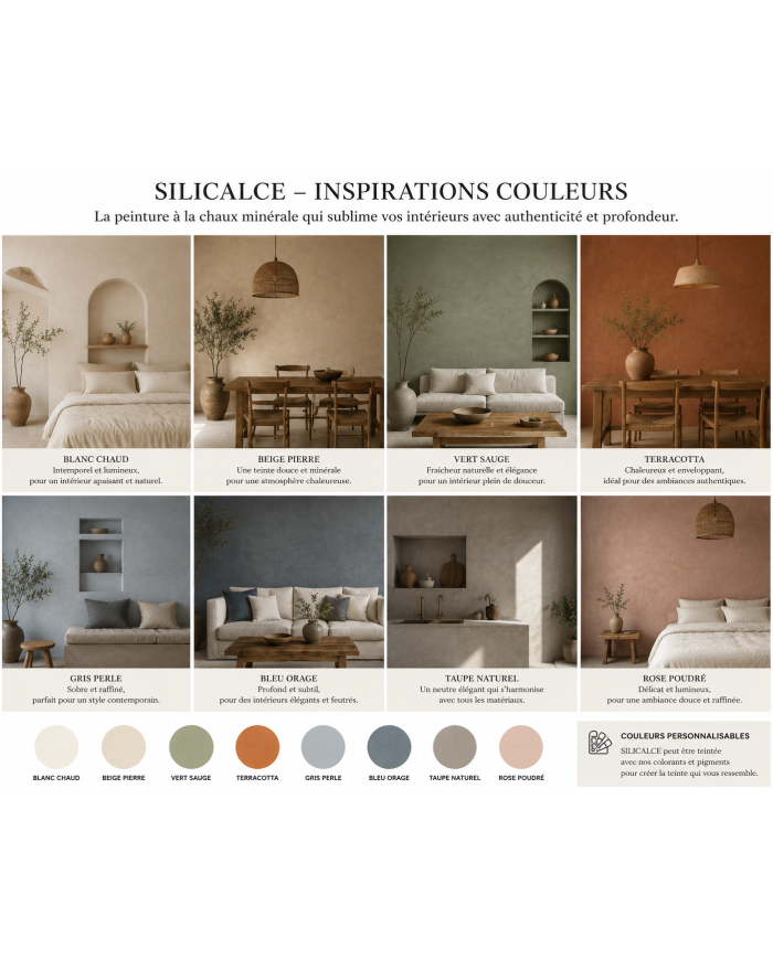 SILICALCE – Peinture minérale à la chaux intérieure et extérieure, ultra respirante