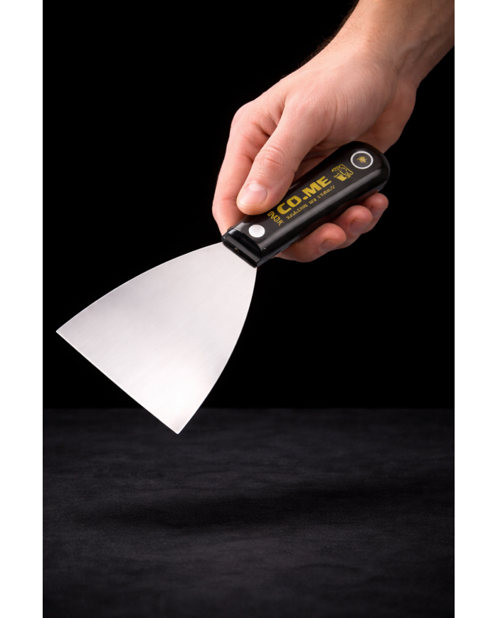 Grattoir CO.ME acier carbone 80 mm – manche bois professionnel