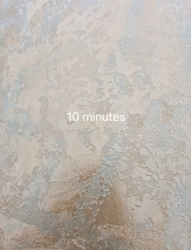 effet rouille à 10 minutes d'application