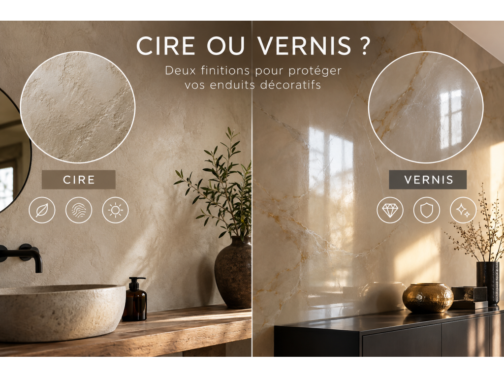 Comment protéger un enduit décoratif ? Cire ou vernis ?